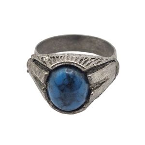 Vintage Boho Cabochon Ornate Ring Adjustable